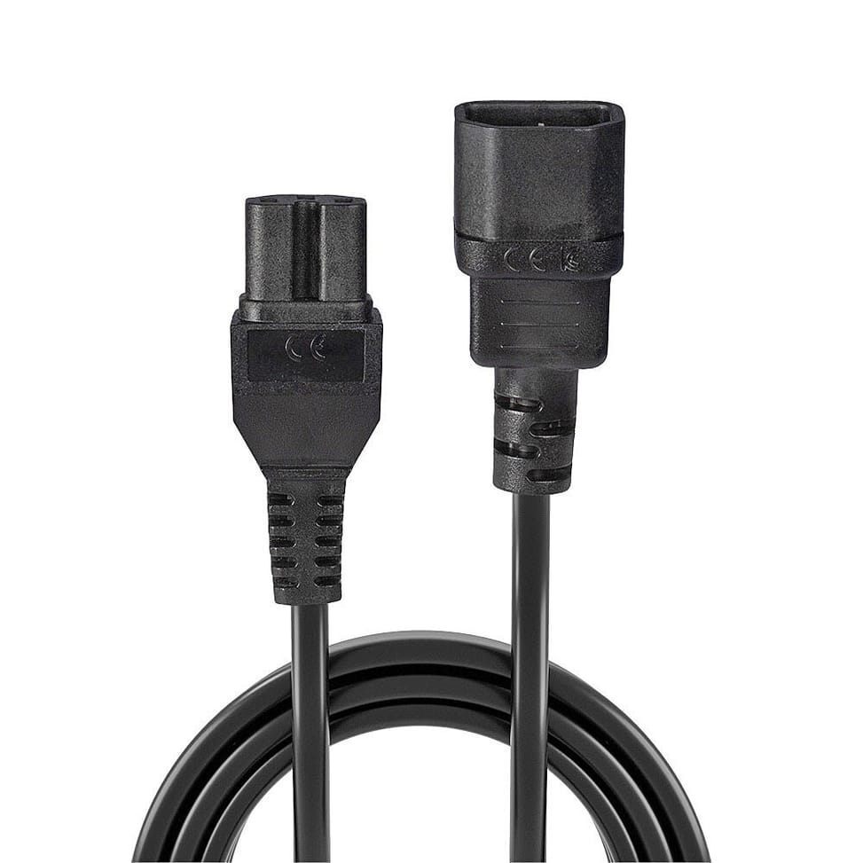 Lindy 30314 câble électrique Noir 2 m Coupleur C14 Coupleur C15 Rallonge secteur C14 vers C15, 2m  (30314) — image 2