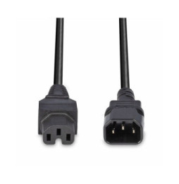 Lindy 30314 câble électrique Noir 2 m Coupleur C14 Coupleur C15 Rallonge secteur C14 vers C15, 2m  (30314)