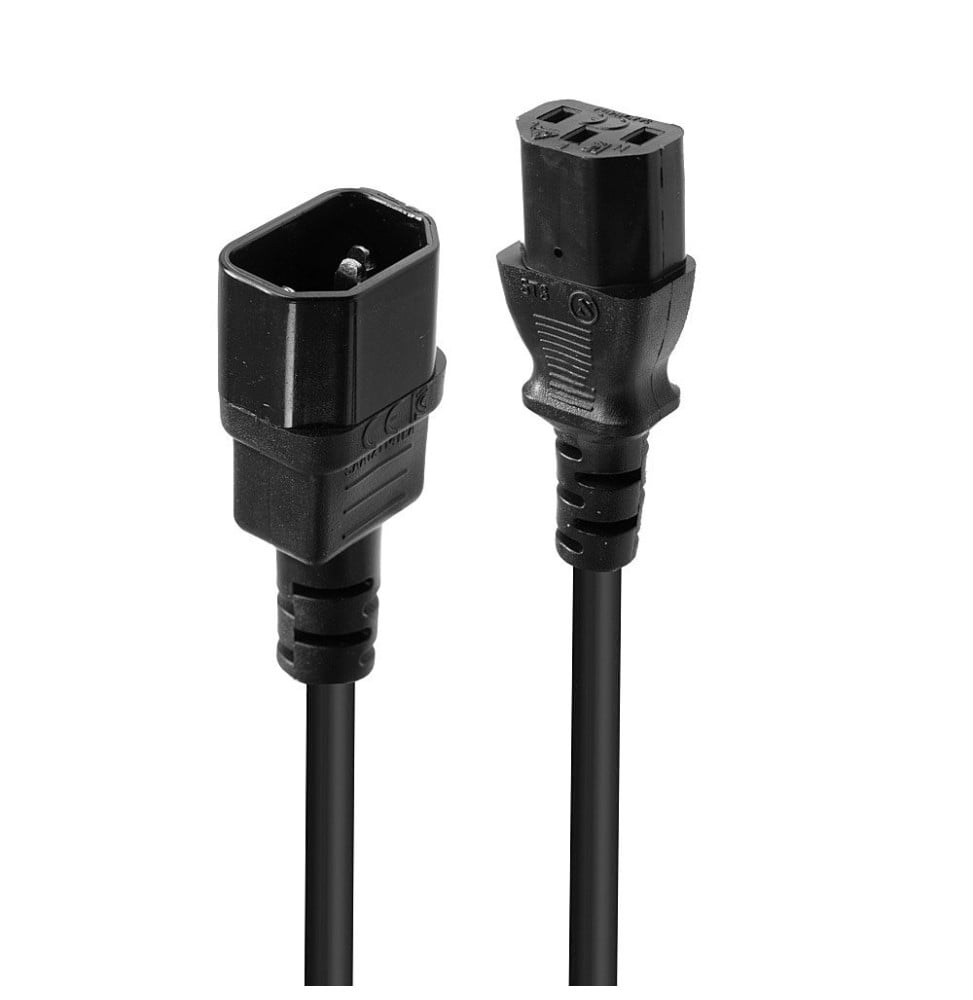 Microconnect PE090420 - Câble (2 M, Connecteur Mâle/connecteur Femelle, BS 1363, Coupleur C13, Noir