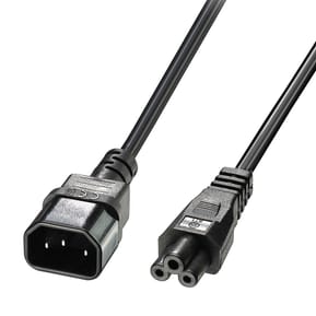 Lindy 30341 câble électrique Noir 2 m Coupleur C14 Coupleur C5 Câble Secteur IEC C14 vers IEC C5, 2m  (30341)