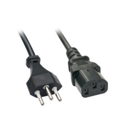 Lindy 30417 câble électrique Noir 2 m Coupleur C13 Câble secteur Suisse IEC, 2m  (30417)