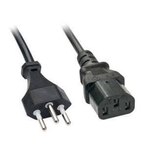 Lindy 30417 câble électrique Noir 2 m Coupleur C13 Câble secteur Suisse IEC, 2m  (30417)