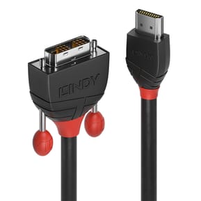 Lindy 36272 câble vidéo et adaptateur 2 m HDMI Type A (Standard) DVI-D Noir Câble HDMI vers DVI-D, Black Line, 2m (36272)