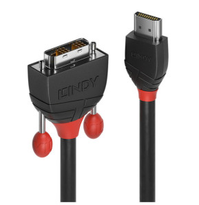 Lindy 36272 câble vidéo et adaptateur 2 m HDMI Type A (Standard) DVI-D Noir Câble HDMI vers DVI-D, Black Line, 2m  (36272)