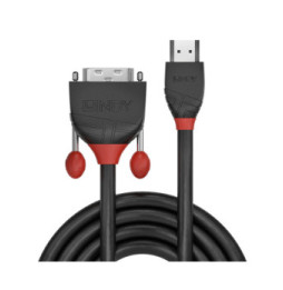 Lindy 36272 câble vidéo et adaptateur 2 m HDMI Type A (Standard) DVI-D Noir Câble HDMI vers DVI-D, Black Line, 2m  (36272)