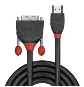 Lindy 36272 câble vidéo et adaptateur 2 m HDMI Type A (Standard) DVI-D Noir Câble HDMI vers DVI-D, Black Line, 2m  (36272)
