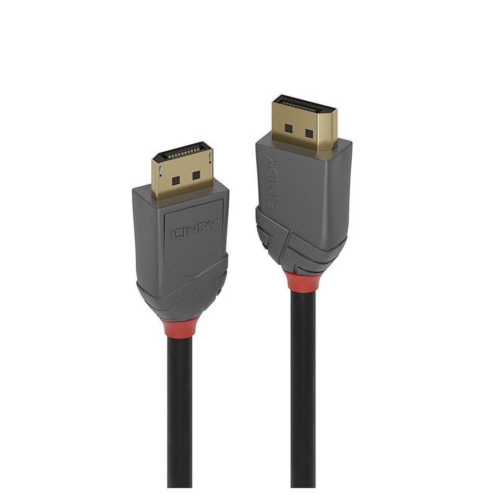 Lindy 36480 câble DisplayPort 0,5 m Noir Câble DisplayPort 1.4, Anthra Line, 0.5m  (36480)