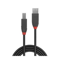 Lindy 36672 câble USB 1 m USB 2.0 USB A USB B Noir Câble USB 2.0 type A vers B, Anthra Line, 1m  (36672)