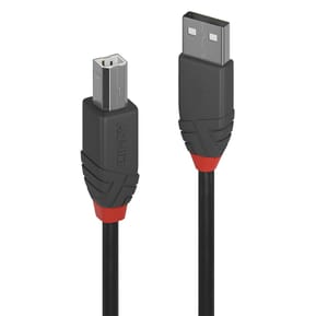 Lindy 36673 câble USB 2 m USB 2.0 USB A USB B Noir Câble USB 2.0 type A vers B, Anthra Line, 2m  (36673)