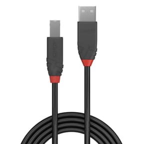 Lindy 36673 câble USB 2 m USB 2.0 USB A USB B Noir Câble USB 2.0 type A vers B, Anthra Line, 2m  (36673) — image 2