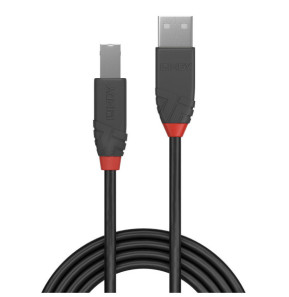 Lindy 36673 câble USB 2 m USB 2.0 USB A USB B Noir Câble USB 2.0 type A vers B, Anthra Line, 2m  (36673)