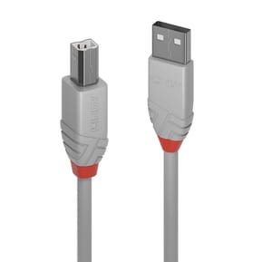 Lindy 36683 câble USB 2 m USB 2.0 USB A USB B Gris Câble USB 2.0 type A vers B, Anthra Line, Gris, 2m  (36683)