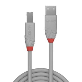 Lindy 36683 câble USB 2 m USB 2.0 USB A USB B Gris Câble USB 2.0 type A vers B, Anthra Line, Gris, 2m  (36683) — image 2