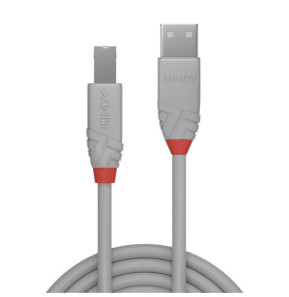 Lindy 36684 câble USB 3 m USB 2.0 USB A USB B Gris Câble USB 2.0 type A vers B, Anthra Line, Gris, 3m  (36684)