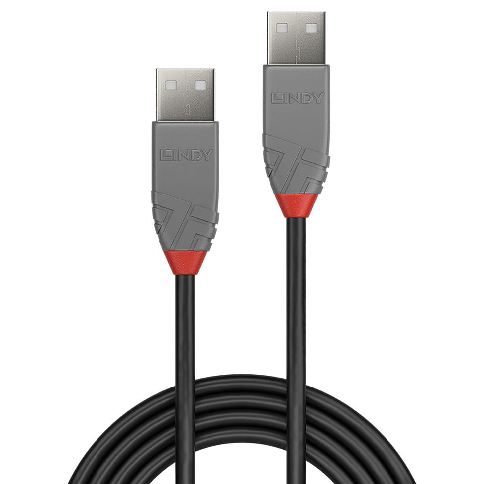 Lindy 36693 câble USB 2 m USB 2.0 USB A Noir, Vert, Rouge Câble USB 2.0 type A/A, Anthra Line, 2m (36693) — image 2