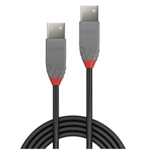 Lindy 36693 câble USB 2 m USB 2.0 USB A Noir, Vert, Rouge Câble USB 2.0 type A/A, Anthra Line, 2m  (36693)