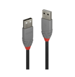 Lindy 36694 câble USB 3 m USB 2.0 USB A Noir, Gris Câble USB 2.0 type A/A, Anthra Line, 3m  (36694)