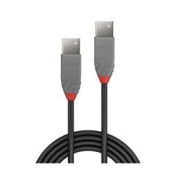 Lindy 36694 câble USB 3 m USB 2.0 USB A Noir, Gris Câble USB 2.0 type A/A, Anthra Line, 3m  (36694)