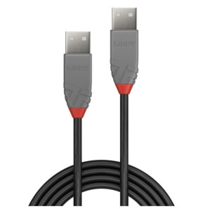 Lindy 36694 câble USB 3 m USB 2.0 USB A Noir, Gris Câble USB 2.0 type A/A, Anthra Line, 3m  (36694)