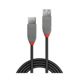 Lindy 36701 câble USB 0,5 m USB 2.0 USB A Noir, Gris Rallonge USB 2.0 type A, Anthra Line, 0.5m  (36701)