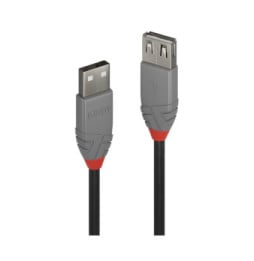 Lindy 36702 câble USB 1 m USB 2.0 USB A Noir, Gris Rallonge USB 2.0 type A, Anthra Line, 1m  (36702)