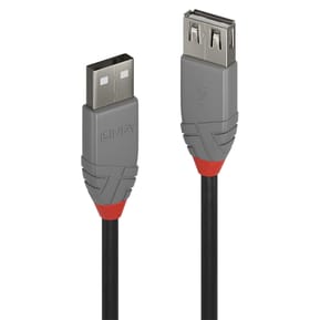 Lindy 36702 câble USB 1 m USB 2.0 USB A Noir, Gris Rallonge USB 2.0 type A, Anthra Line, 1m  (36702)