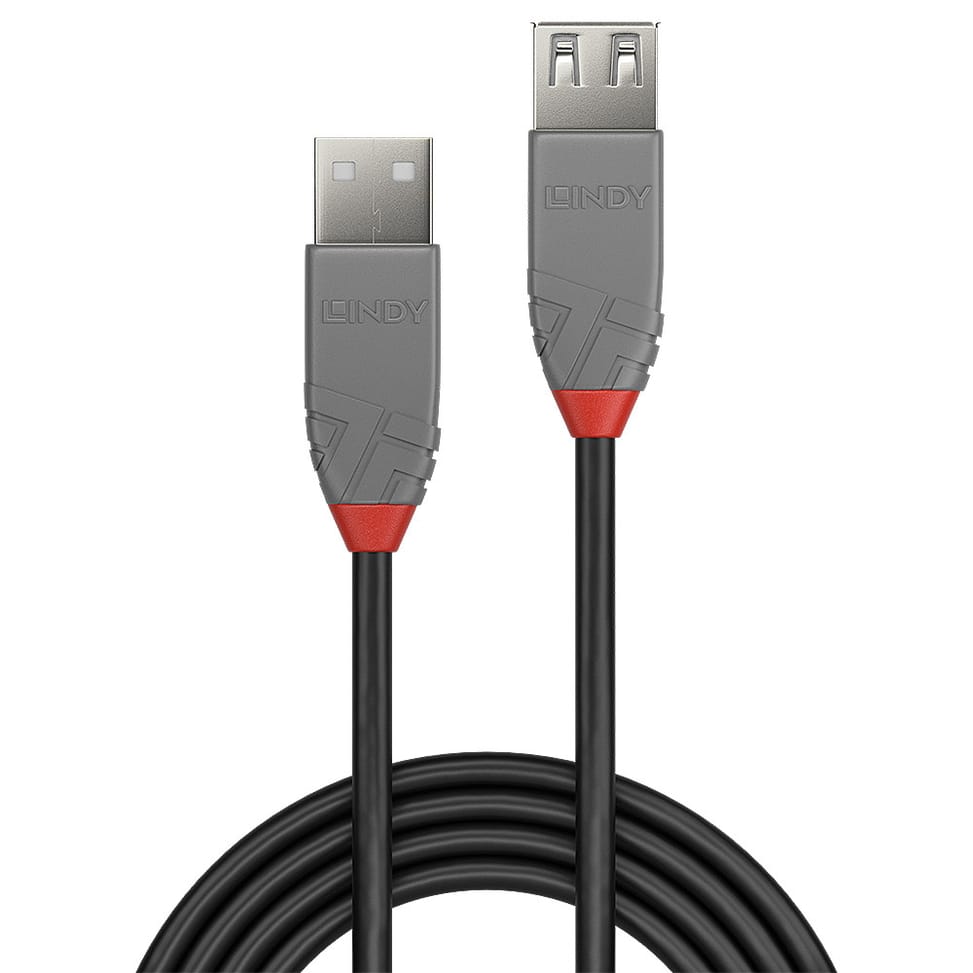Lindy 36702 câble USB 1 m USB 2.0 USB A Noir, Gris Rallonge USB 2.0 type A, Anthra Line, 1m  (36702) — image 2