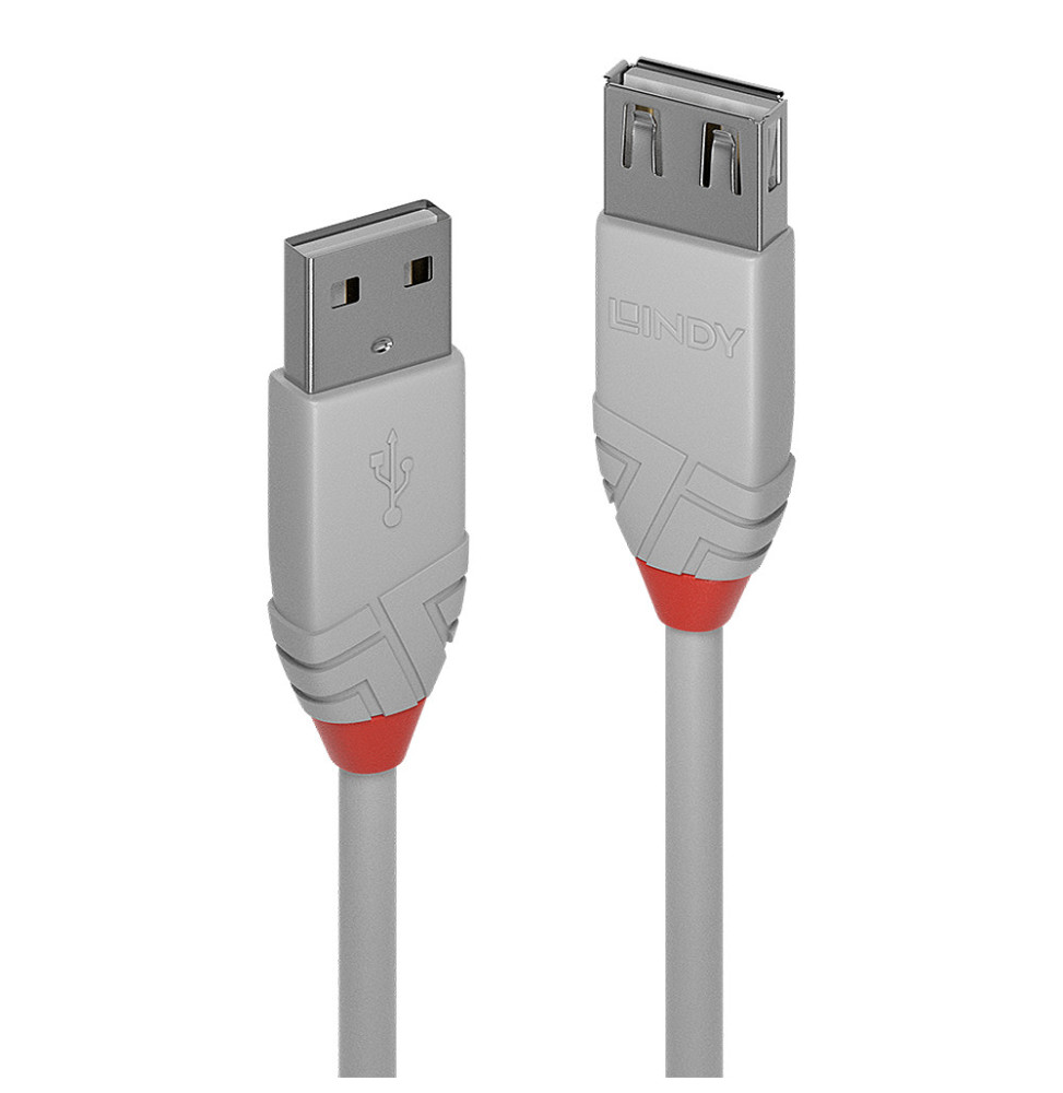 Lindy 36711 câble USB 0,5 m USB 2.0 USB A Gris Rallonge USB 2.0 type A,  Anthra Line, Gris, 0.5m (36711) prix Maroc