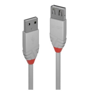Lindy 36712 câble USB 1 m USB 2.0 USB A Gris Rallonge USB 2.0 type A, Anthra Line, Gris, 1m  (36712)