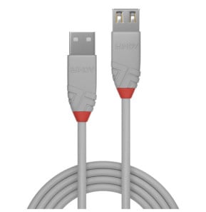 Lindy 36712 câble USB 1 m USB 2.0 USB A Gris Rallonge USB 2.0 type A, Anthra Line, Gris, 1m  (36712)