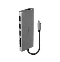 Lindy 43278 station d'accueil USB 3.2 Gen 1 (3.1 Gen 1) Type-C Gris (43278)