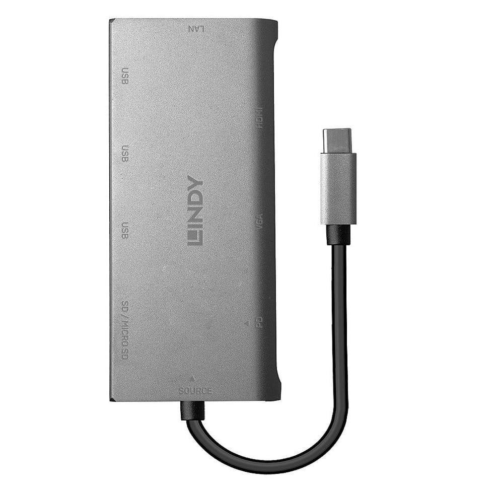 Lindy 43278 station d'accueil USB 3.2 Gen 1 (3.1 Gen 1) Type-C Gris (43278) — image 2