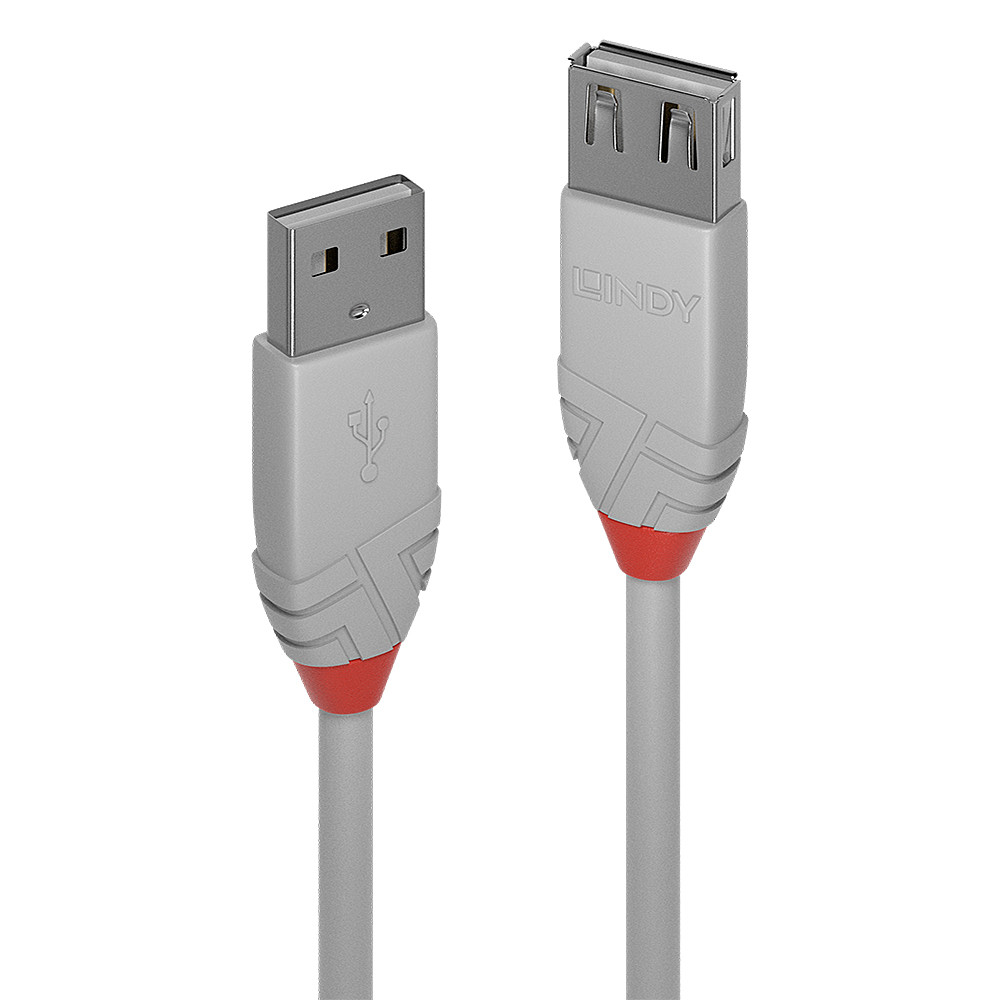 Lindy 36714 câble USB 3 m USB 2.0 USB A Gris Rallonge USB 2.0 type