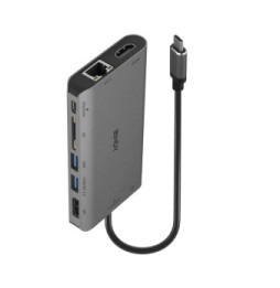 Lindy 43323 station d'accueil Avec fil USB 3.2 Gen 1 (3.1 Gen 1) Type-C Noir, Gris (43323)