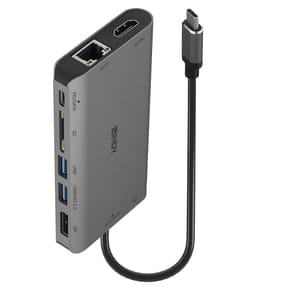 Lindy 43323 station d'accueil Avec fil USB 3.2 Gen 1 (3.1 Gen 1) Type-C Noir, Gris (43323)