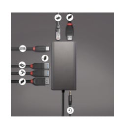 Lindy 43323 station d'accueil Avec fil USB 3.2 Gen 1 (3.1 Gen 1) Type-C Noir, Gris (43323)