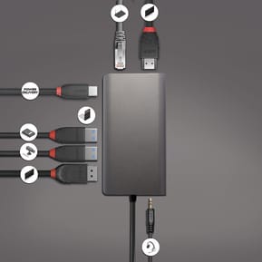 Lindy 43323 station d'accueil Avec fil USB 3.2 Gen 1 (3.1 Gen 1) Type-C Noir, Gris (43323) — image 4