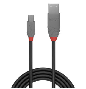Lindy 36721 câble USB 0,5 m USB 2.0 USB A Mini-USB B Noir, Gris Câble USB 2.0 type A vers Mini-B, Anthra Line, 0.5m  (36721)