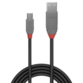 Lindy 36724 câble USB 3 m USB 2.0 USB A Mini-USB B Noir Câble USB 2.0 type A vers Mini-B, Anthra Line, 3m  (36724) — image 2