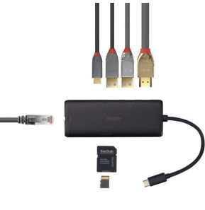 Lindy 43358 station d'accueil Avec fil USB 3.2 Gen 1 (3.1 Gen 1) Type-C Noir (43358)