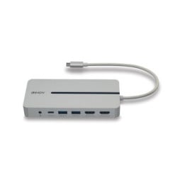 Lindy 43360 station d'accueil Avec fil USB 3.2 Gen 1 (3.1 Gen 1) Type-C Argent, Blanc (43360)