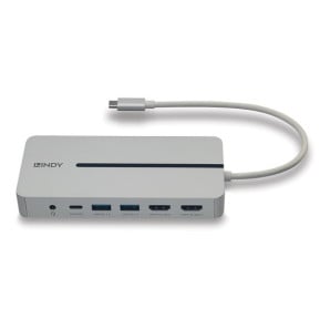 Lindy 43360 station d'accueil Avec fil USB 3.2 Gen 1 (3.1 Gen 1) Type-C Argent, Blanc (43360)