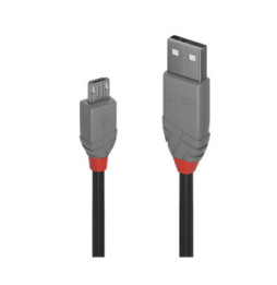 Lindy 36733 câble USB 2 m USB 2.0 USB A Micro-USB B Noir, Gris Câble USB 2.0 type A vers Micro-B, Anthra Line, 2m  (36733)