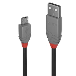 Lindy 36733 câble USB 2 m USB 2.0 USB A Micro-USB B Noir, Gris Câble USB 2.0 type A vers Micro-B, Anthra Line, 2m  (36733)