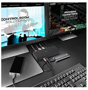 Lindy DST-Pro Universal Station d'accueil USB 3.2 Gen 2 (3.1 Gen 2) Type-C Noir (43366)