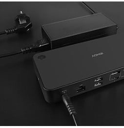 Lindy DST-Pro Universal Station d'accueil USB 3.2 Gen 2 (3.1 Gen 2) Type-C Noir (43366)