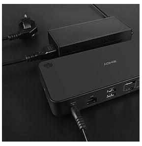 Lindy DST-Pro Universal Station d'accueil USB 3.2 Gen 2 (3.1 Gen 2) Type-C Noir (43366)