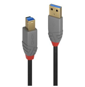 Lindy 36742 câble USB 2 m USB 3.2 Gen 1 (3.1 Gen 1) USB A USB B Noir, Gris (36742)