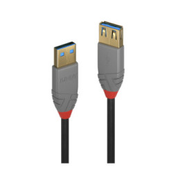 Lindy 36762 câble USB 2 m USB 3.2 Gen 1 (3.1 Gen 1) USB A Noir Rallonge USB 3.2 type A, 5Gbit/s, Anthra Line, 2m  (36762)