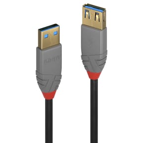 Lindy 36763 câble USB 3 m USB 3.2 Gen 1 (3.1 Gen 1) USB A Noir Rallonge USB 3.2 type A, 5Gbit/s, Anthra Line, 3m (36763)